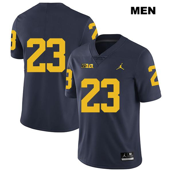 Men's NCAA Michigan Wolverines Jared Davis #23 No Name Navy Jordan Brand Authentic Stitched Legend Football College Jersey EU25T33VN